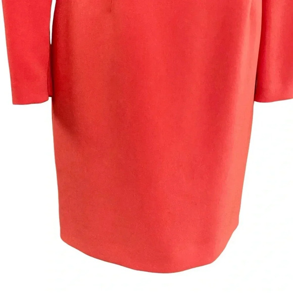 Reiss Genie Dress 4 Bright Orange Bow Waist Long Sleeve Cocktail Party Dress - Picture 4 of 15